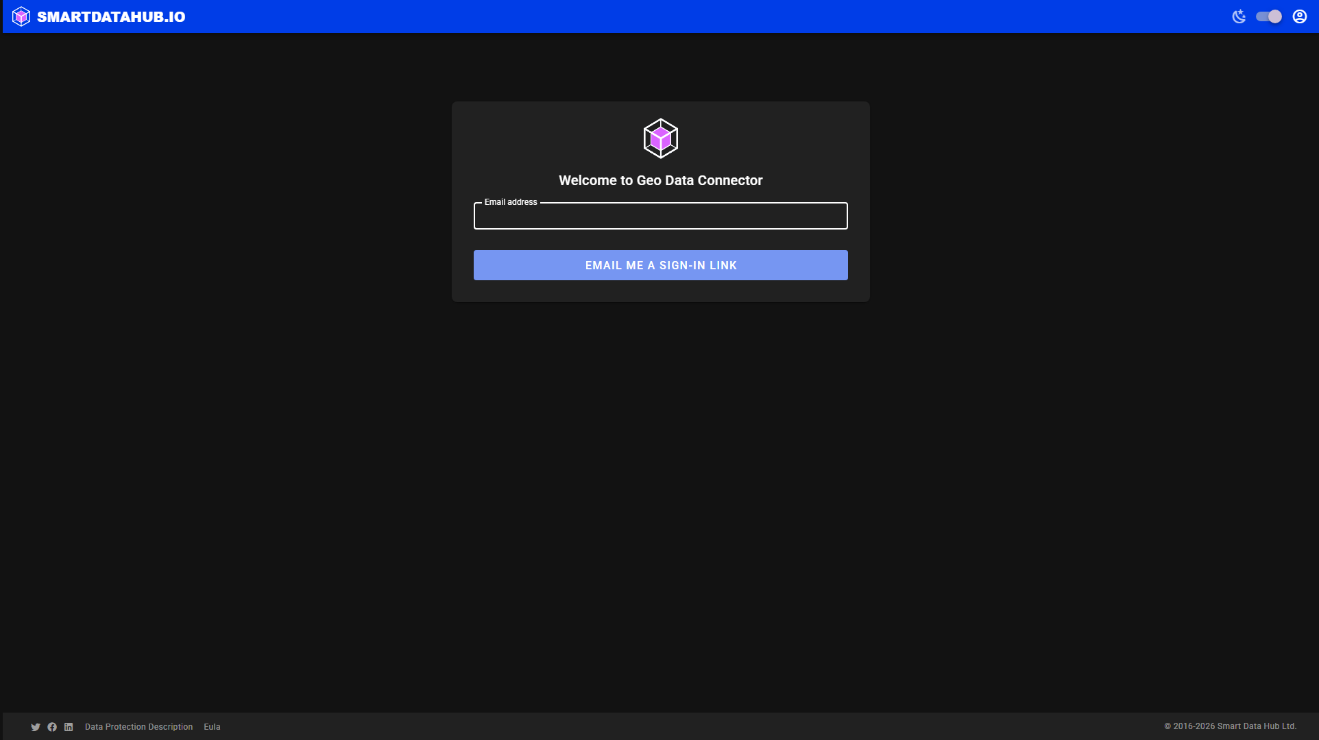Sign-in screen, email entry