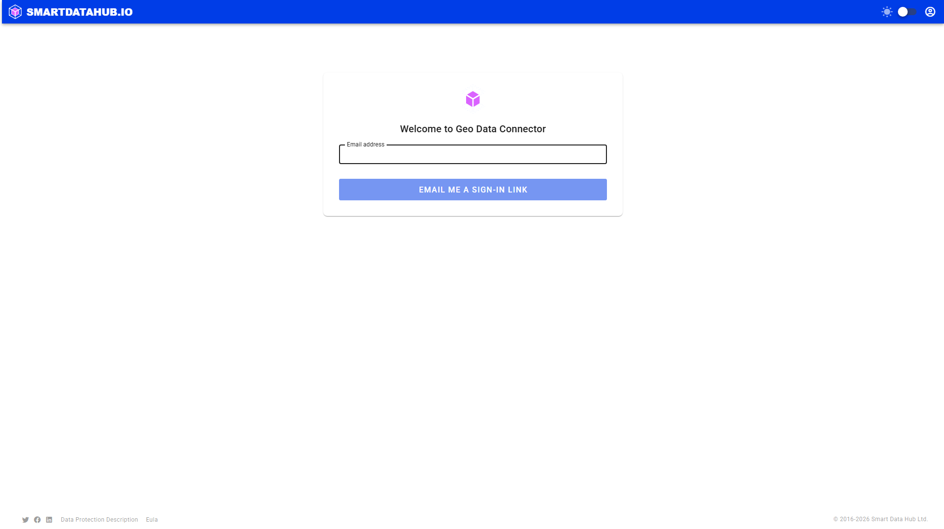 Sign-in screen, email entry